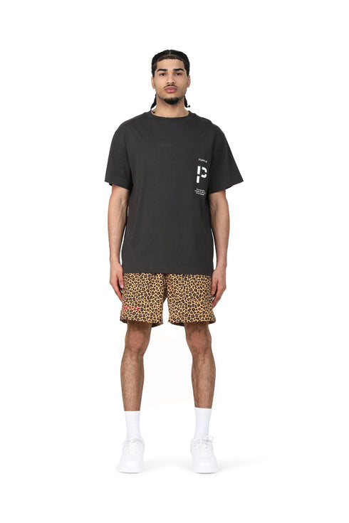 PURPLE BRAND BROWN LEOPARD SWIM SHORTS Mens Apparel -