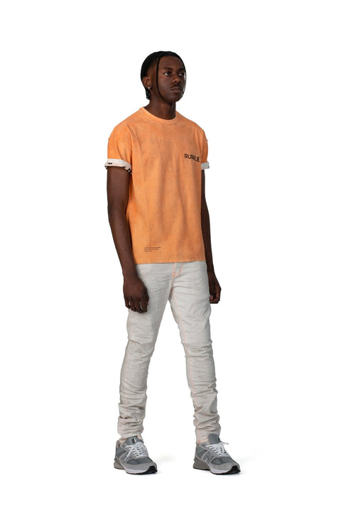 PURPLE BRAND CHEDDER SPRAY TEE WITH INNER MONOGRAM Mens