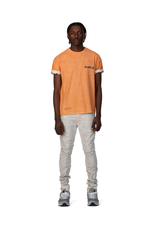 PURPLE BRAND CHEDDER SPRAY TEE WITH INNER MONOGRAM Mens