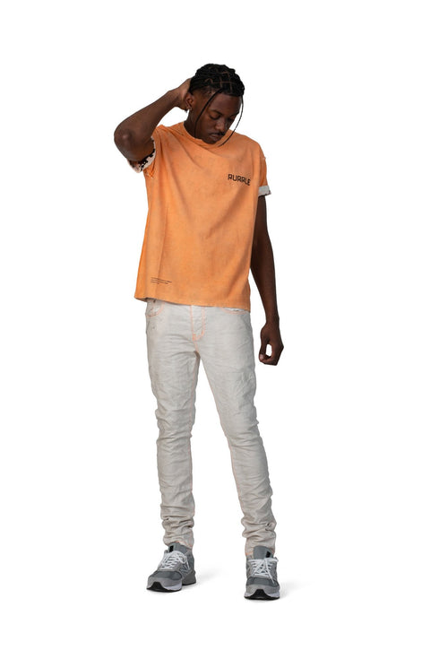 PURPLE BRAND CHEDDER SPRAY TEE WITH INNER MONOGRAM Mens
