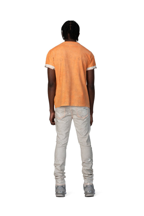 PURPLE BRAND CHEDDER SPRAY TEE WITH INNER MONOGRAM Mens