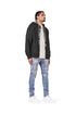 PURPLE BRAND FRENCH TERRY BLACK STENCIL ZIP Mens Apparel -