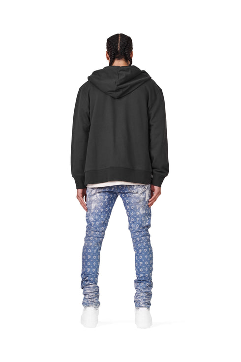 PURPLE BRAND FRENCH TERRY BLACK STENCIL ZIP Mens Apparel -