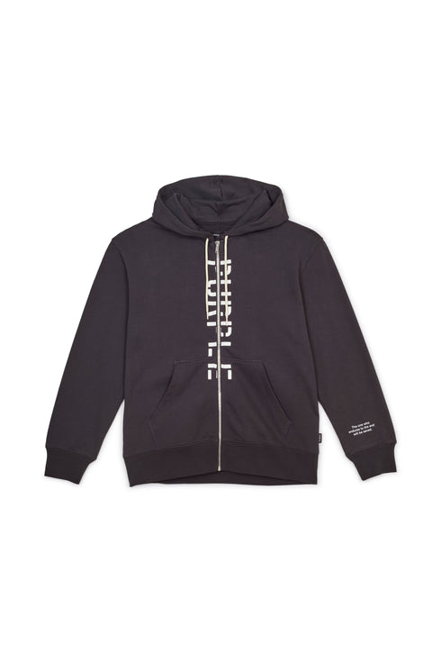 PURPLE BRAND FRENCH TERRY BLACK STENCIL ZIP Mens Apparel -