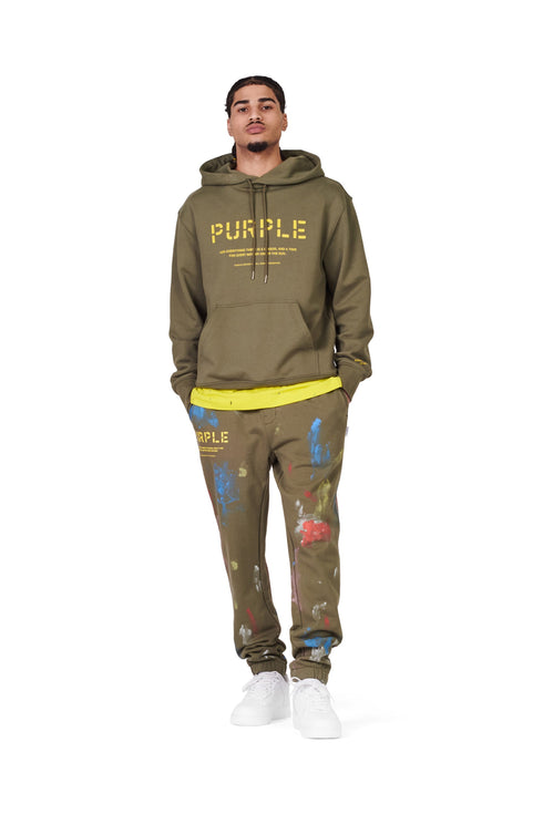 PURPLE BRAND FRENCH TERRY STENCIL JOGGERS Mens Apparel -