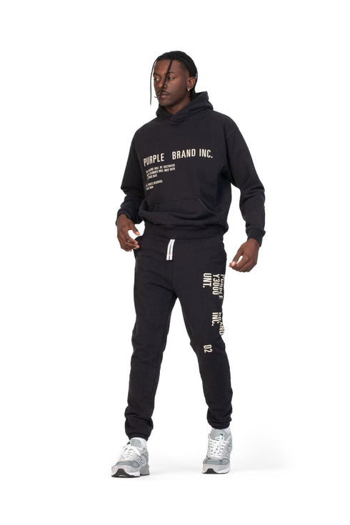 PURPLE BRAND HISTORY JOGGER - WASH BLACK Mens Apparel - MENS