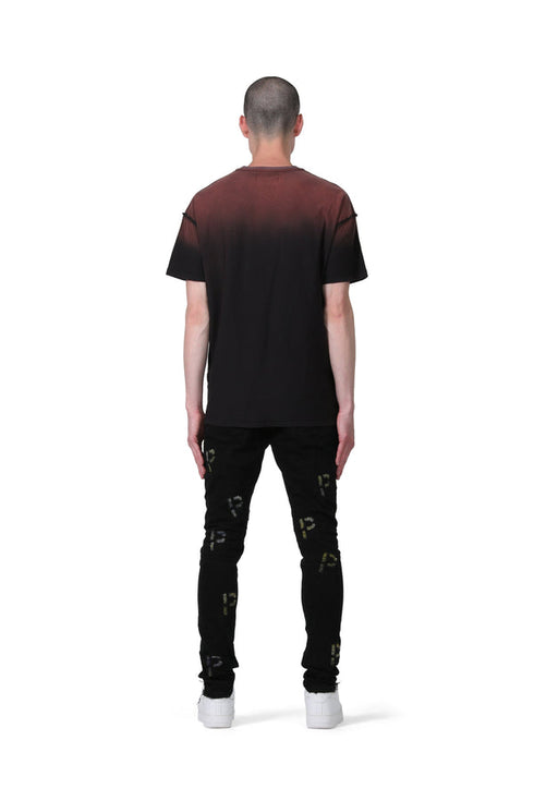 PURPLE BRAND P001-BEPP223 Black Indigo Embroidery Mens Apparel