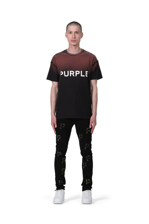 PURPLE BRAND P001-BEPP223 Black Indigo Embroidery Mens Apparel