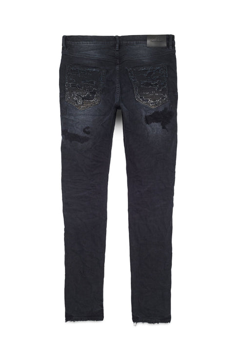 PURPLE BRAND P001-BQDP223 Black Quilted Destroy Mens Apparel