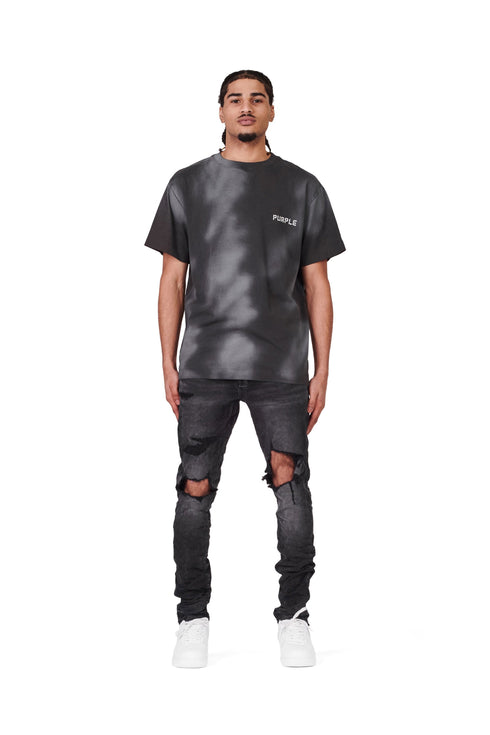 PURPLE BRAND JERSEY BLACK BLEACHED S/S Mens Apparel - Mens