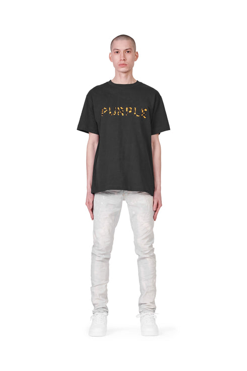 PURPLE BRAND JERSEY BLACK DIECUT LEOPARD S/S Mens Apparel -