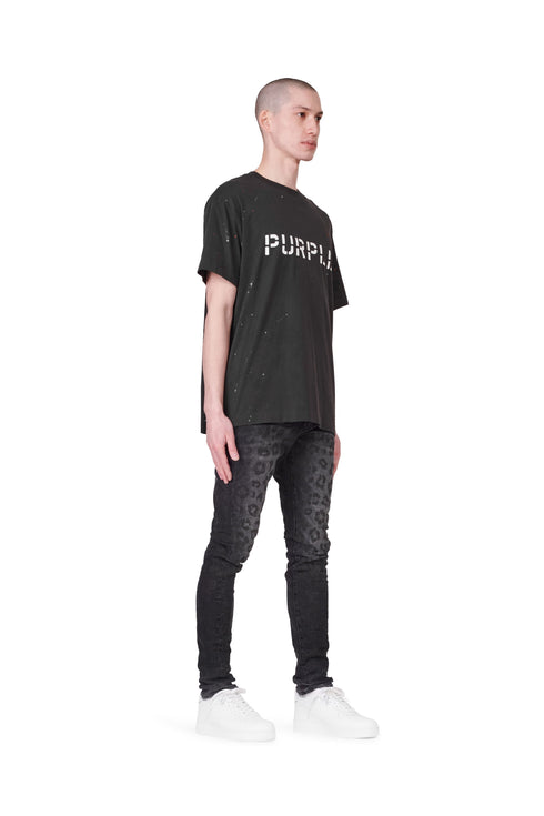 PURPLE BRAND JERSEY BLACK STENCIL LOGO S/S Mens Apparel -
