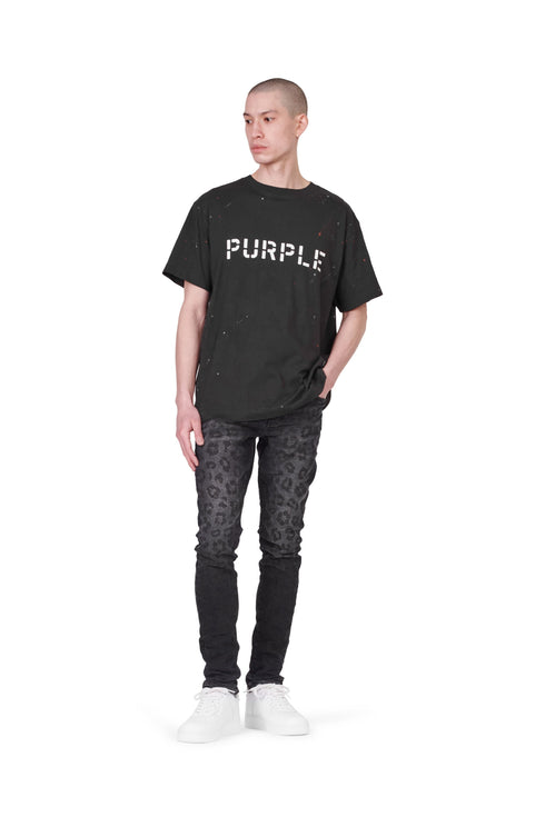 PURPLE BRAND JERSEY BLACK STENCIL LOGO S/S Mens Apparel -