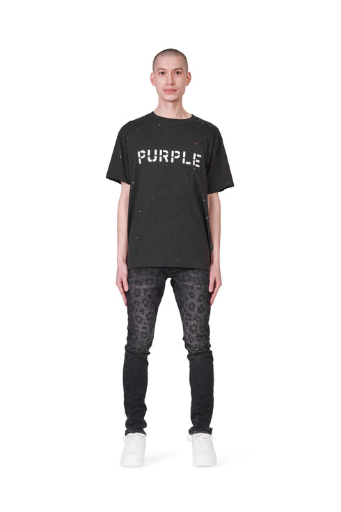 PURPLE BRAND JERSEY BLACK STENCIL LOGO S/S Mens Apparel -