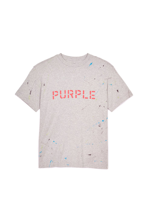 PURPLE BRAND JERSEY GREY STENCIL PAINT S/S Mens Apparel -
