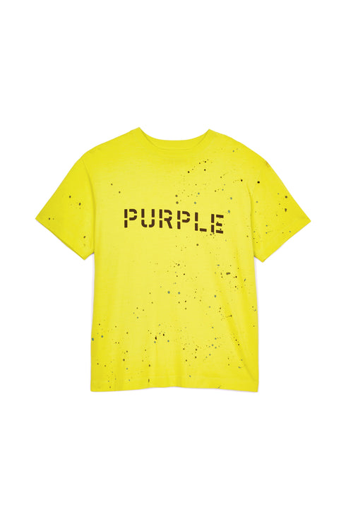 PURPLE BRAND JERSEY YELLOWSTENCIL PAINT S/S Mens Apparel -