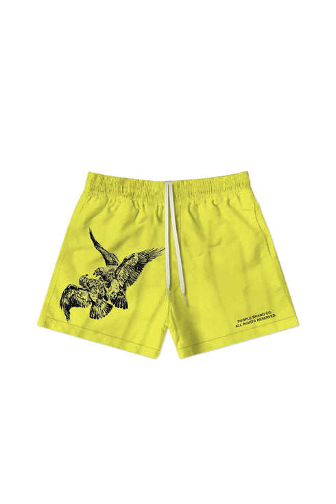 PURPLE BRAND LIME BIRDS SWIM SHORTS Mens Apparel - MENS