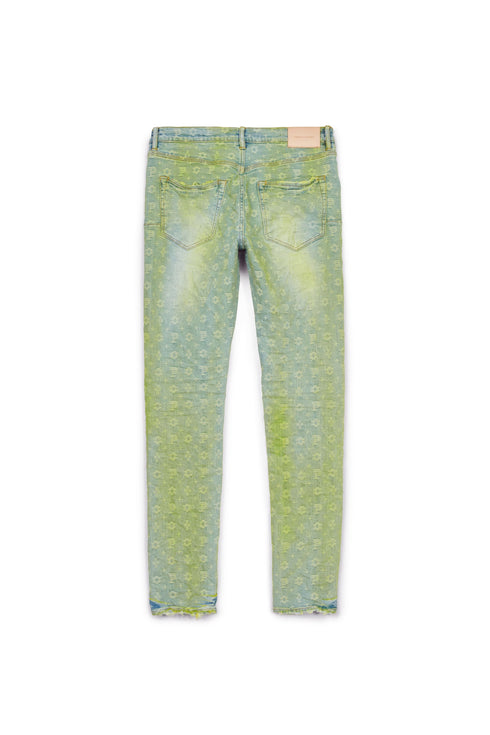 Purple brand neon monogram over light indigo Denim - MENS