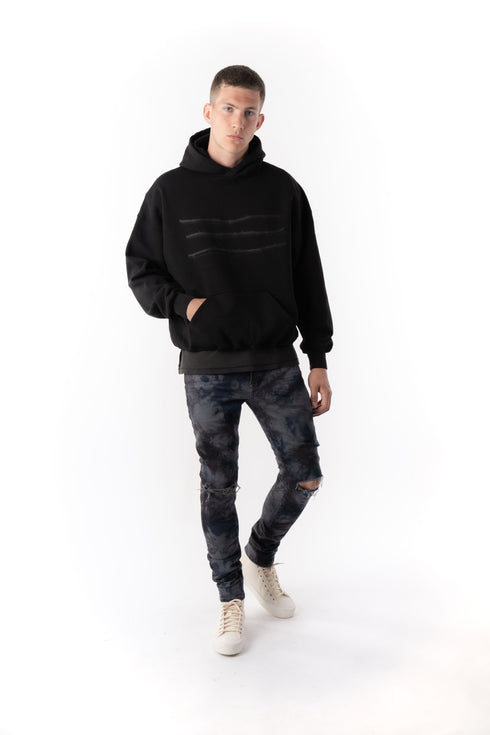PURPLE BRAND O/S HOODY THORN BLACK Mens Apparel - MENS