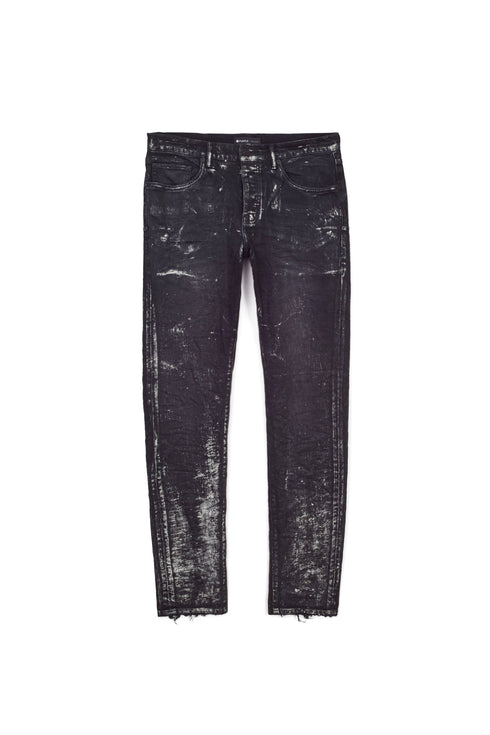 PURPLE BRAND P001 BLACK WASH SILVER OIL COATED Mens Apparel