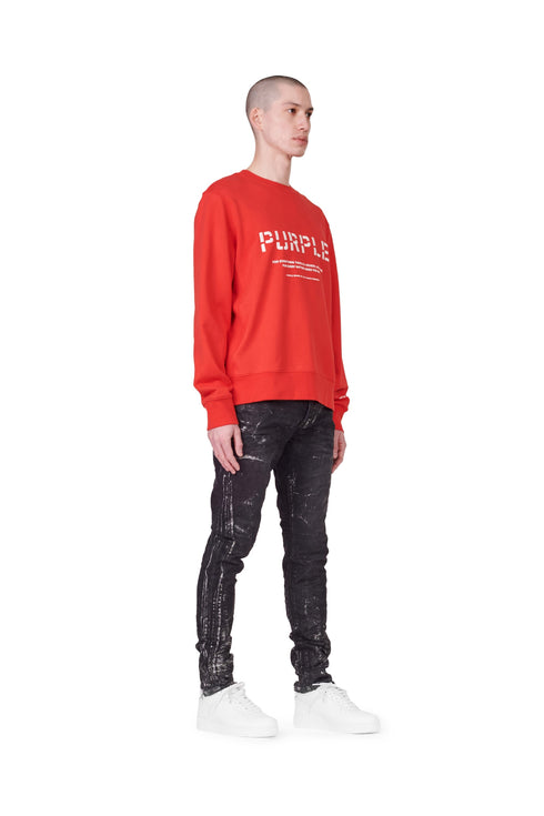 PURPLE BRAND P001 BLACK WASH SILVER OIL COATED Mens Apparel