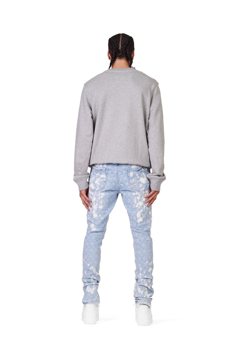 PURPLE BRAND P001 LIGHT INDIGO JACQUARD MONOGRAM Mens