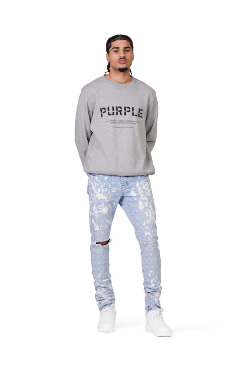 PURPLE BRAND P001 LIGHT INDIGO JACQUARD MONOGRAM Mens