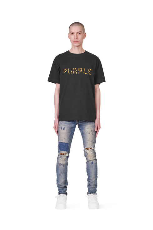 PURPLE BRAND P001 MID INDIGO ANIMAL REPAIR Mens Apparel -
