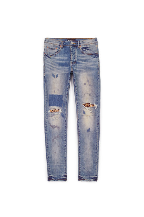 PURPLE BRAND P001 MID INDIGO ANIMAL REPAIR Mens Apparel -