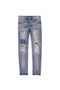 PURPLE BRAND P001 MID INDIGO ANIMAL REPAIR Mens Apparel -