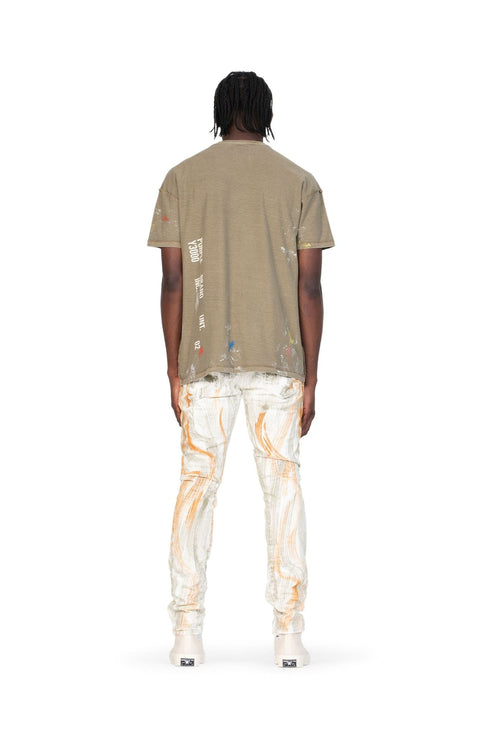 PURPLE BRAND P001 WHITE BRUSH STROKE Mens Apparel - MENS