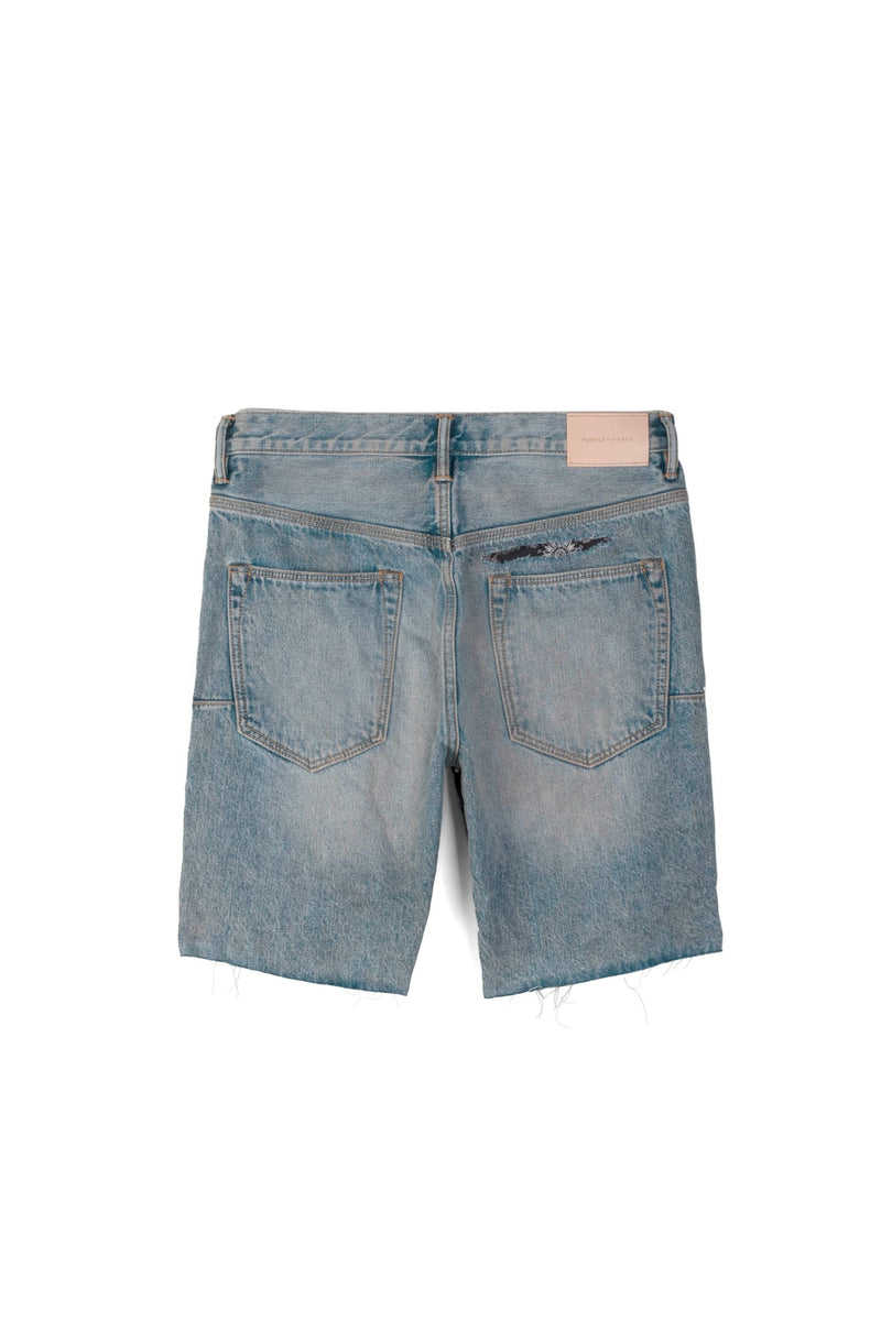 【BADBLOOD】Lion Patch Bermuda Denim Pants ♥2Colors Purple-Brand Shorts - Black Monogram Leopard Print Repair