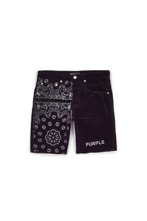 PURPLE BRAND P020 CORDUROY BANDANA PRINT MID RISE SHORT Mens