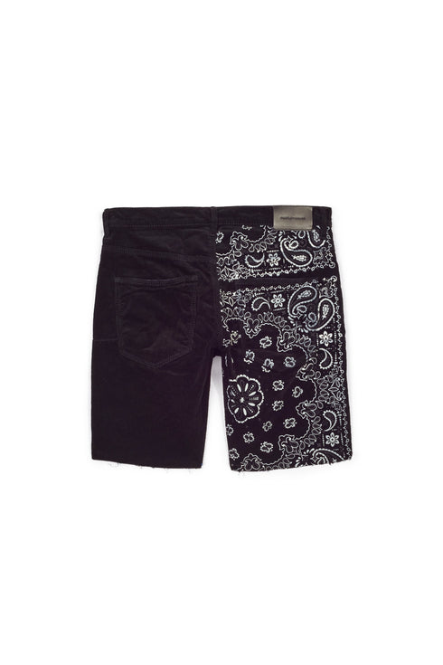 PURPLE BRAND P020 CORDUROY BANDANA PRINT MID RISE SHORT Mens