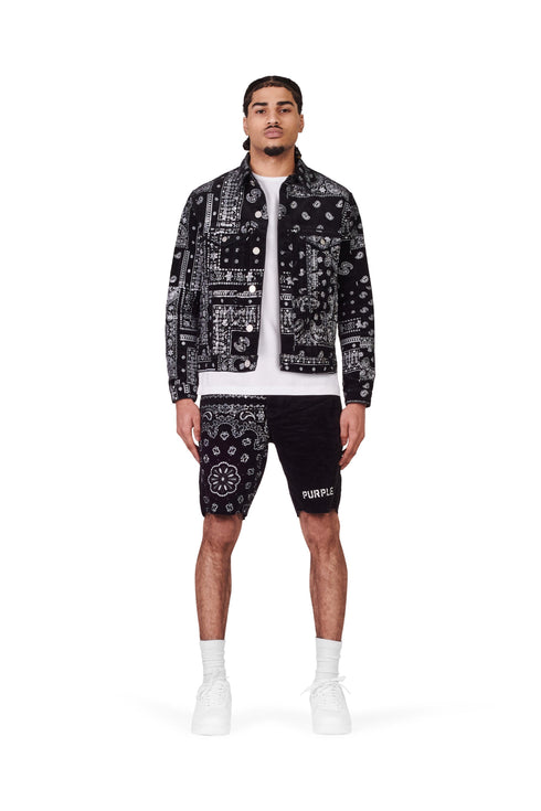 PURPLE BRAND P020 CORDUROY BANDANA PRINT MID RISE SHORT Mens