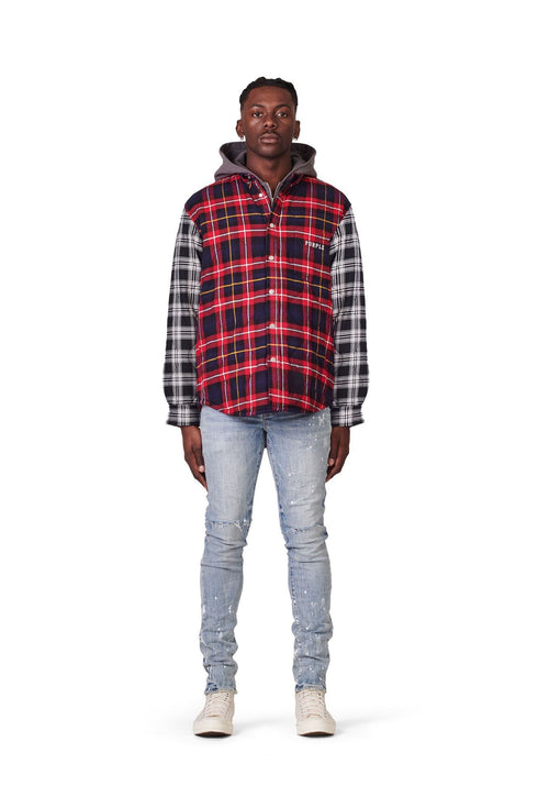 PURPLE BRAND QUILTED PLAID SHIRT Mens Apparel - MENS APPAREL