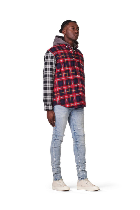 PURPLE BRAND QUILTED PLAID SHIRT Mens Apparel - MENS APPAREL