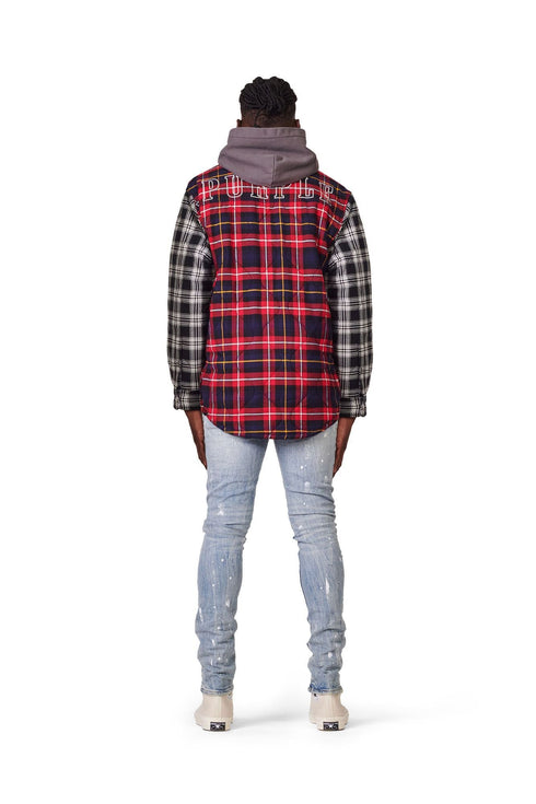 PURPLE BRAND QUILTED PLAID SHIRT Mens Apparel - MENS APPAREL