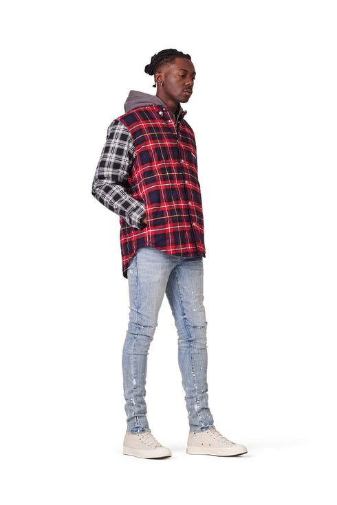 PURPLE BRAND QUILTED PLAID SHIRT Mens Apparel - MENS APPAREL