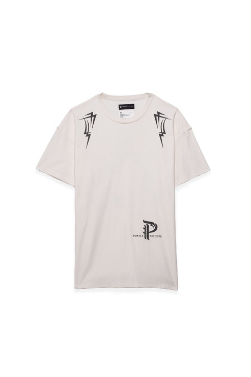 PURPLE BRAND RELAXED TEE - PYRAMID WHITE Mens Apparel - MENS