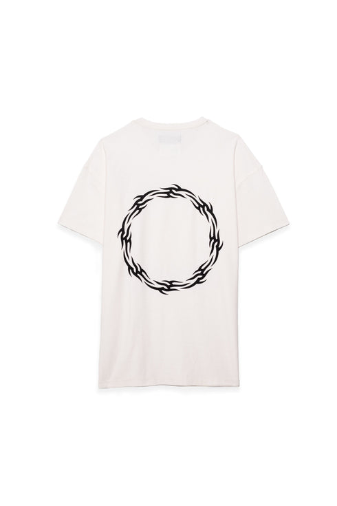 PURPLE BRAND RELAXED TEE - WREATH WHITE Mens Apparel - MENS