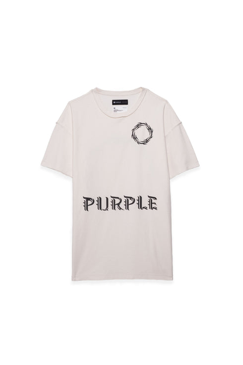PURPLE BRAND RELAXED TEE - WREATH WHITE Mens Apparel - MENS