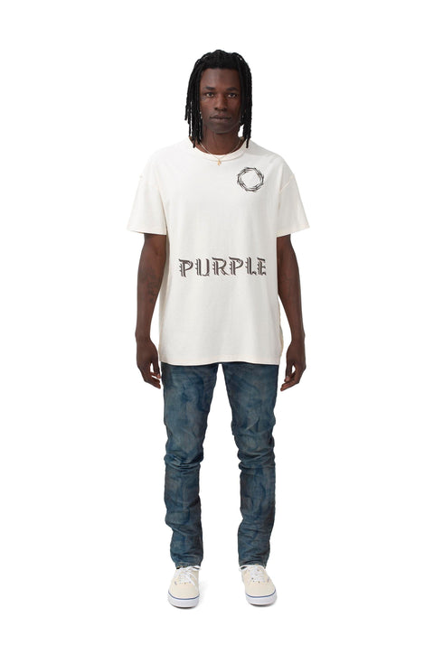 PURPLE BRAND RELAXED TEE - WREATH WHITE Mens Apparel - MENS