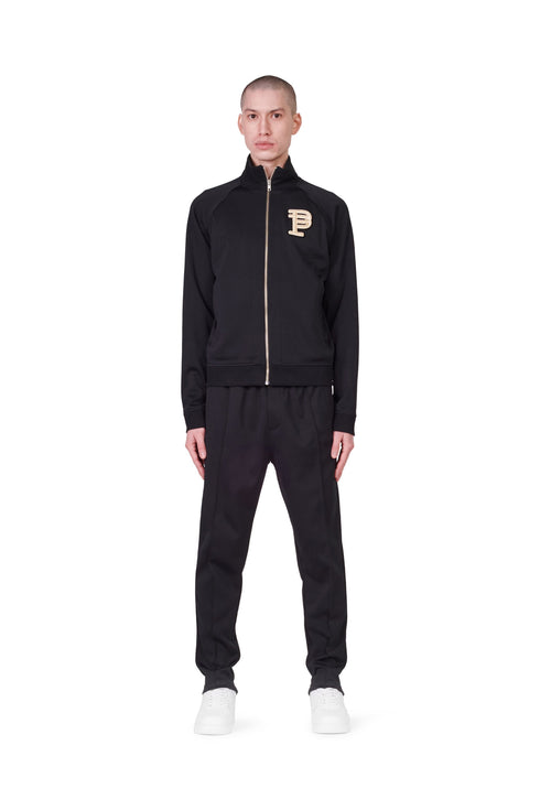 PURPLE BRAND SOLID BLACK MONOGRAM TRACK PANT Mens Apparel -