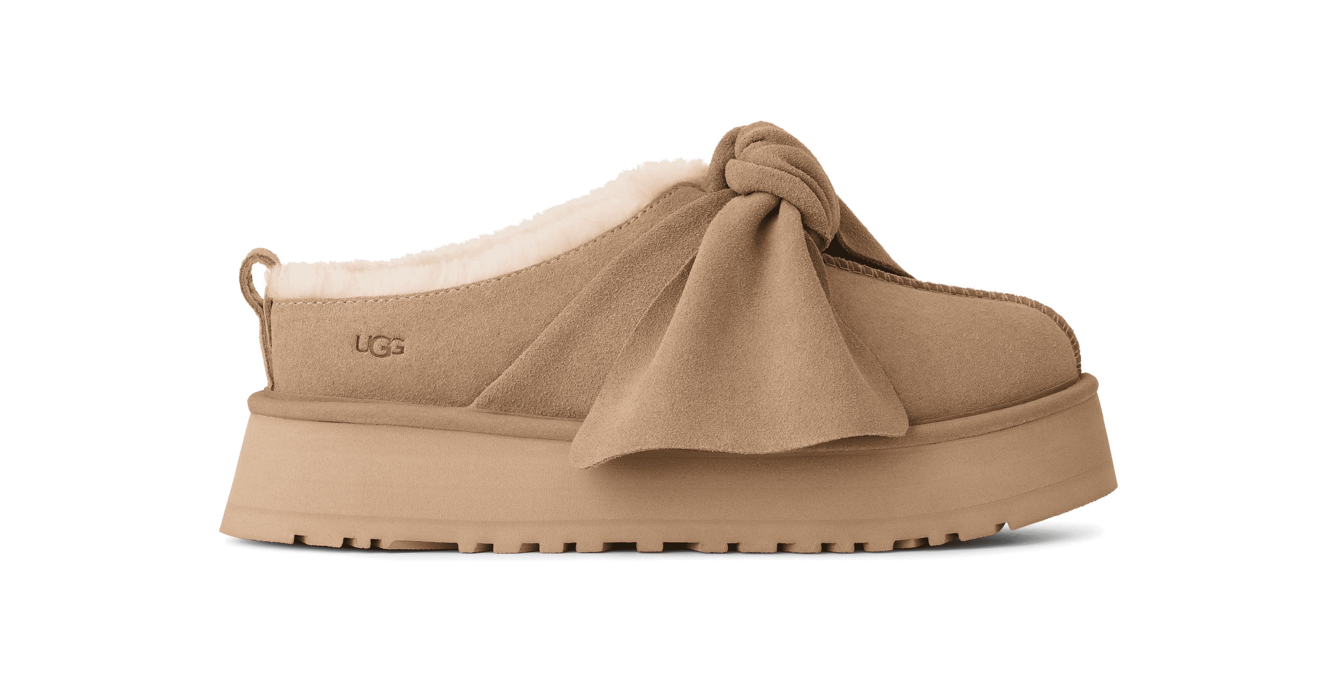 UGG W PLATFORM SLIP-ON BOW 7 サンド UGG Platform Slip-on Bow Womens Boots – ASPHALT