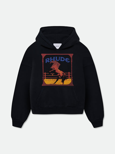 パーカー・フーディ RHUDE SS25 RHUDE CADRE HOODIE (RHSS25HO05012 2306) RHUDE Cadre Hoodie Vtg Black Mens Apparel – ASPHALT
