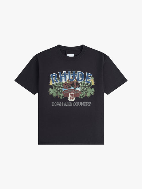 Shop RHUDE Town And Country Tee Mens Apparel - Asphalt NYC
