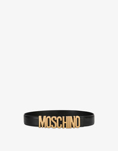 MOSCHINO BELT IN LEATHER WITH LOGO Accessories – ASPHALT