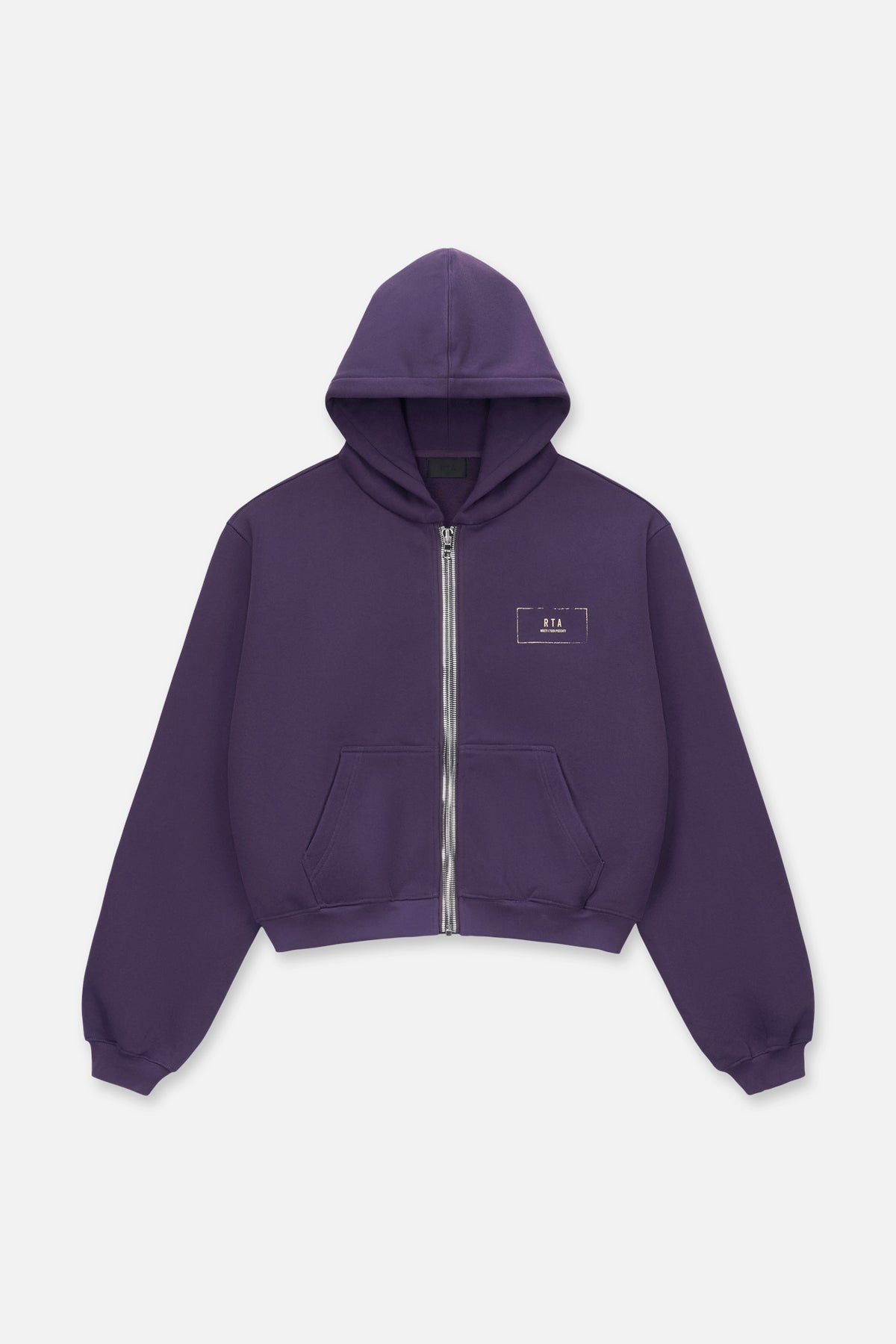 RTA Kaen Cropped Zip-up Hoodie | Grape Curva Ultra Men's Apparel