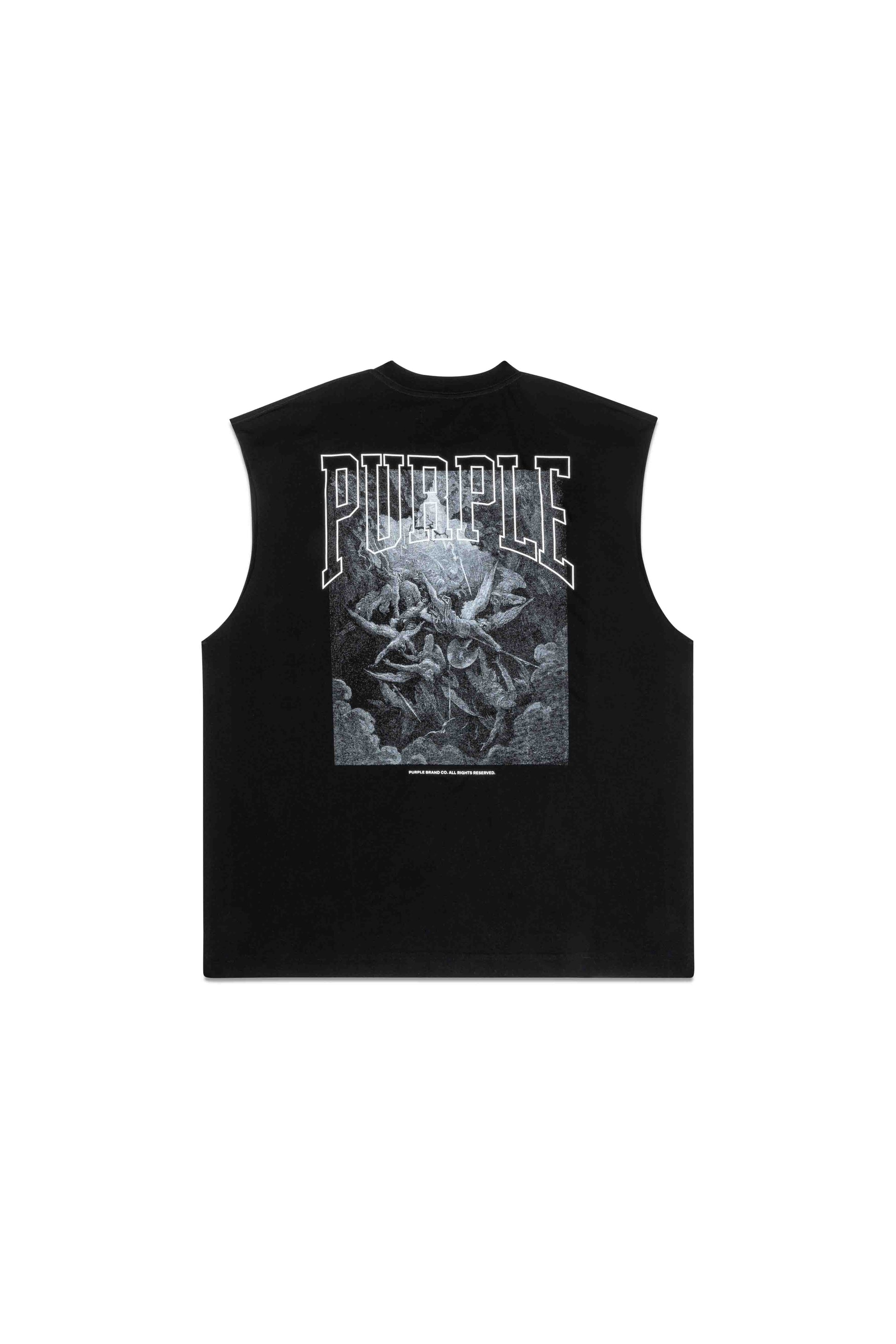 Tシャツ・カットソー Purple Brand P128 LMBF224 OVERSIZED CUT OFF T-shirt Men's PURPLE BRAND P123 Oversized Cut Off Tee | Asphalt NYC